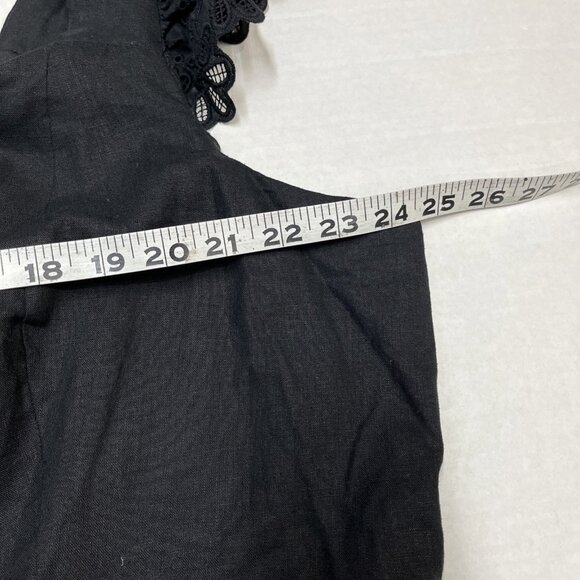 Anne‎ Klein Dress Womens 22W Black Linen Tiered Smocked Midi Boho Hippie Western - Picture 9 of 11